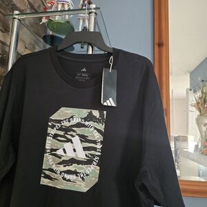 Adidas Black Camo Graphic Men's Tee Big And Tall XL Size